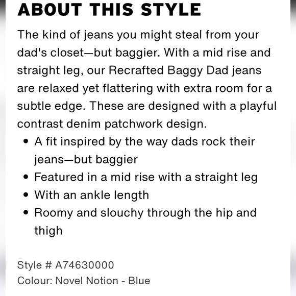 Levi's Baggy Dad Recrafted Cropped Jeans NWT - Picture 12 of 12